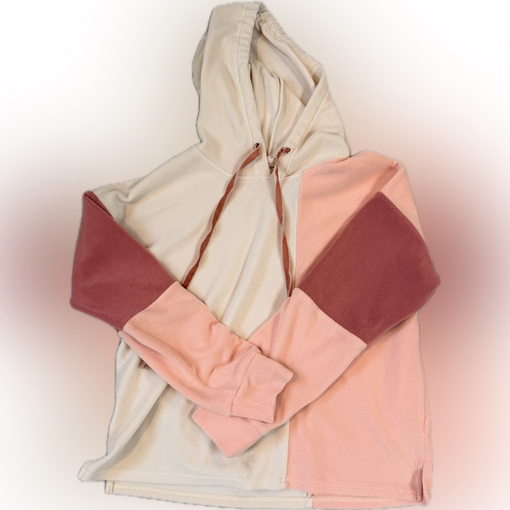 Hem & Thread Pink and Cream Hoodie